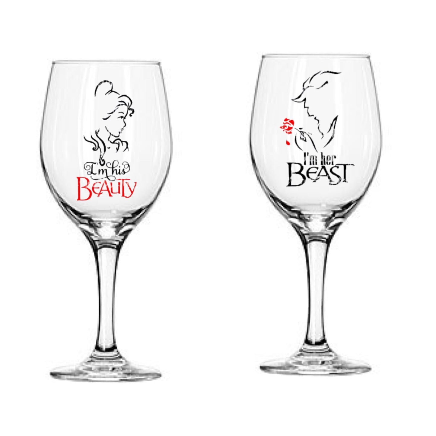 Beauty and the Beast Couple Glass Set