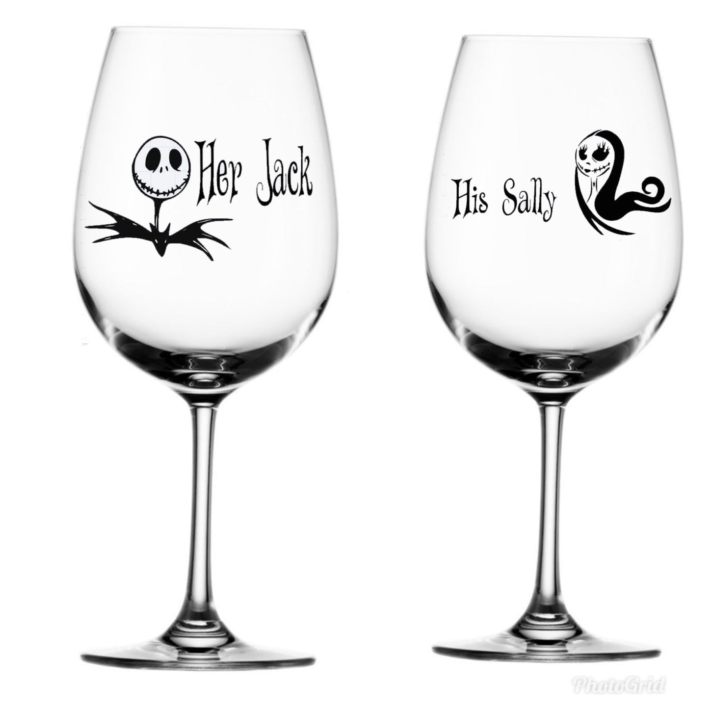 Jack and Sally glass