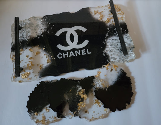 Chanel Tray and Coaster Set