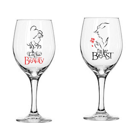 Beauty and the Beast Couple Glass Set