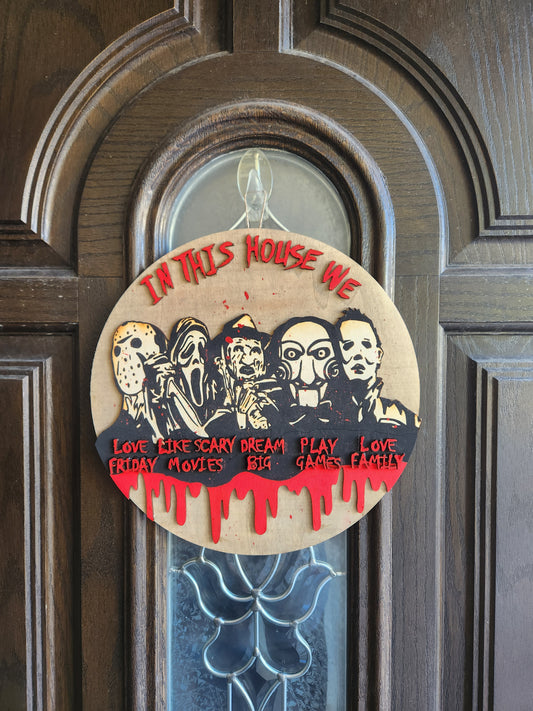 In This House Horror Villains Door Hanger